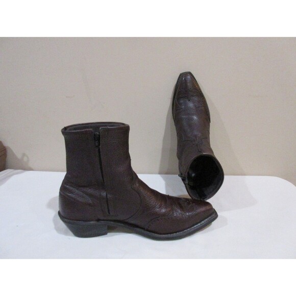 Abilene Western Dress Boots Women Sz 9 Brown Side Zip Leather - Picture 6 of 12